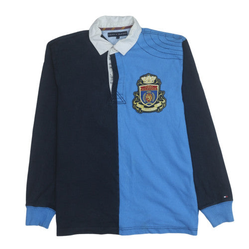 Tommy Hilfiger Men's Blue Collared Henley Sweatshirt M