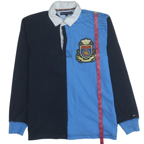 Tommy Hilfiger Men's Blue Collared Henley Sweatshirt M