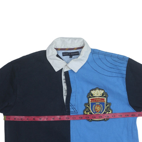 Tommy Hilfiger Men's Blue Collared Henley Sweatshirt M
