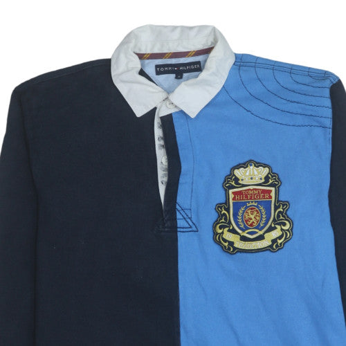 Tommy Hilfiger Men's Blue Collared Henley Sweatshirt M