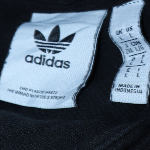 adidas Men's Black Pullover Hoodie L Sports Fleece Sweatshirt