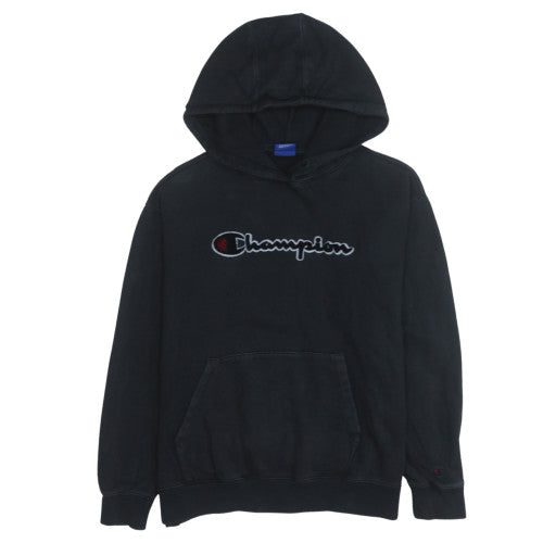 Champion Men's Black Pullover Hoodie Medium Logo Fleece Sweatshirt