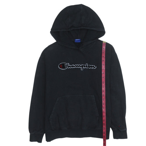 Champion Men's Black Pullover Hoodie Medium Logo Fleece Sweatshirt