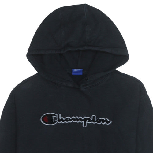 Champion Men's Black Pullover Hoodie Medium Logo Fleece Sweatshirt