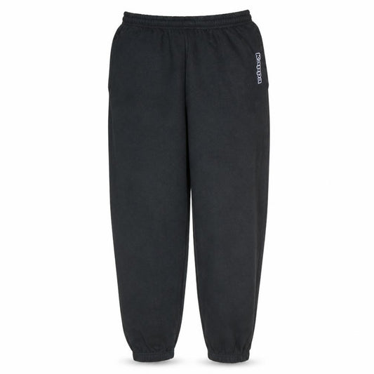 Front view of Kappa Men's Black Fleece Sweatpants, size L, Regular Fit Activewear