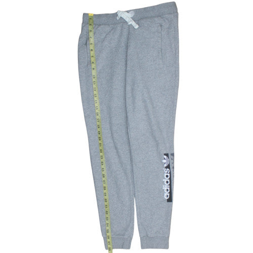 Adidas Womens Grey Jogger Sweatpants Size 12 Drawstring Regular Fit