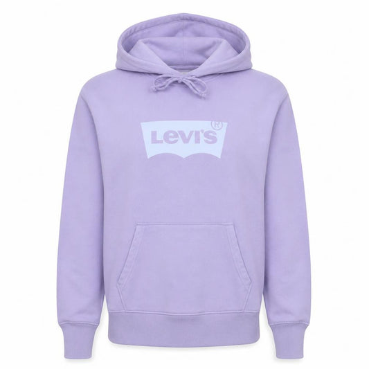 Front view of Levi's Women's Lilac Pullover Hoodie XS Logo Design Casual Cotton