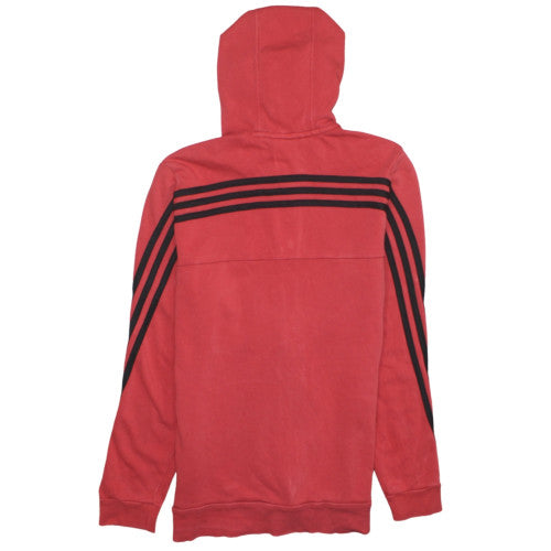 Adidas Boys Red Full Zip Hoodie 14 Years Logo Sportswear Fleece Top