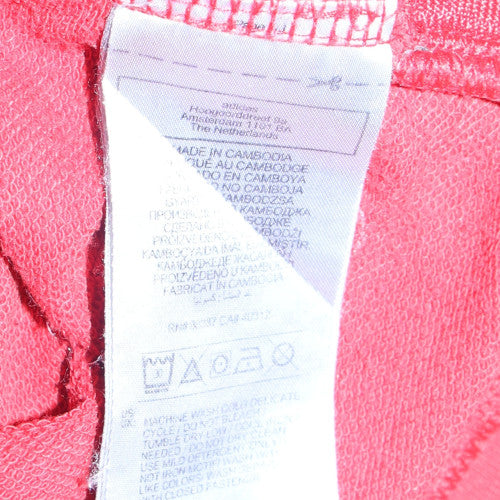 Adidas Boys Red Full Zip Hoodie 14 Years Logo Sportswear Fleece Top