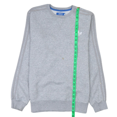 Adidas Mens Grey Pullover Sweatshirt M Crew Neck Fleece Sportswear
