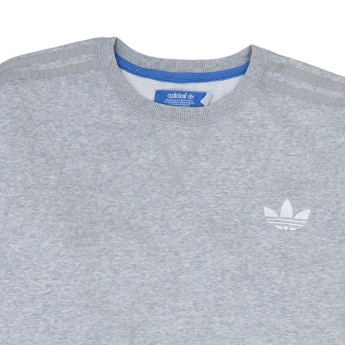 Adidas Mens Grey Pullover Sweatshirt M Crew Neck Fleece Sportswear