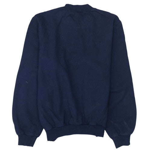 Adidas Mens Grey Navy Retro Crew Neck Striped Sweatshirt L
