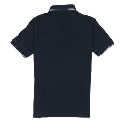 Stone Island Men's Navy Cotton Slim Fit Short Sleeve Polo Shirt Size S