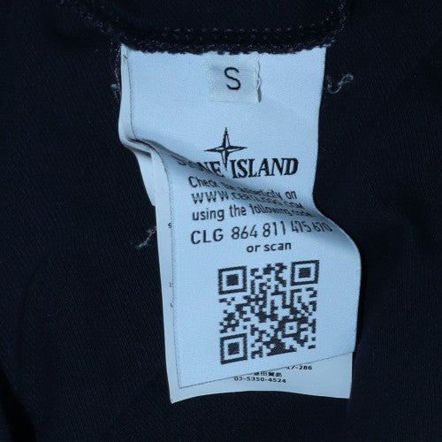 Stone Island Men's Navy Cotton Slim Fit Short Sleeve Polo Shirt Size S
