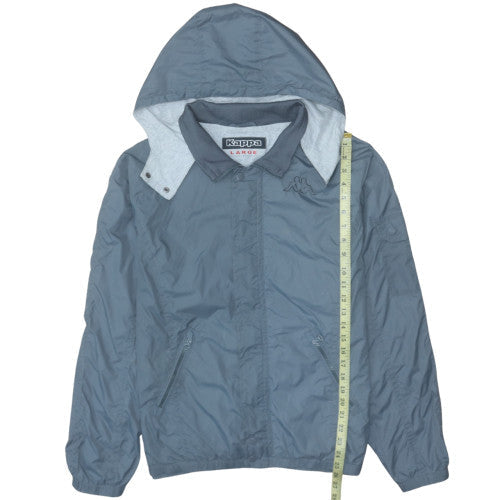 Kappa Men's Blue Nylon Hooded Windbreaker Jacket Size L