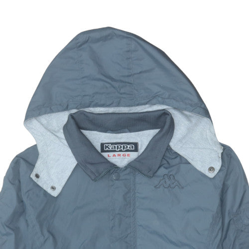 Kappa Men's Blue Nylon Hooded Windbreaker Jacket Size L