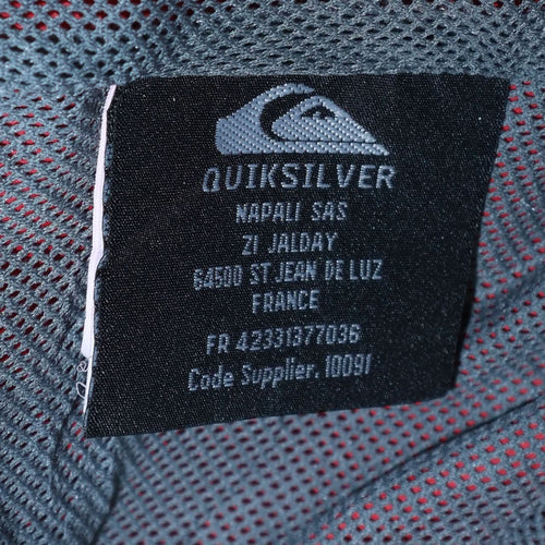 Quiksilver Womens Red Windbreaker Jacket Size 16 Hooded Full Zip