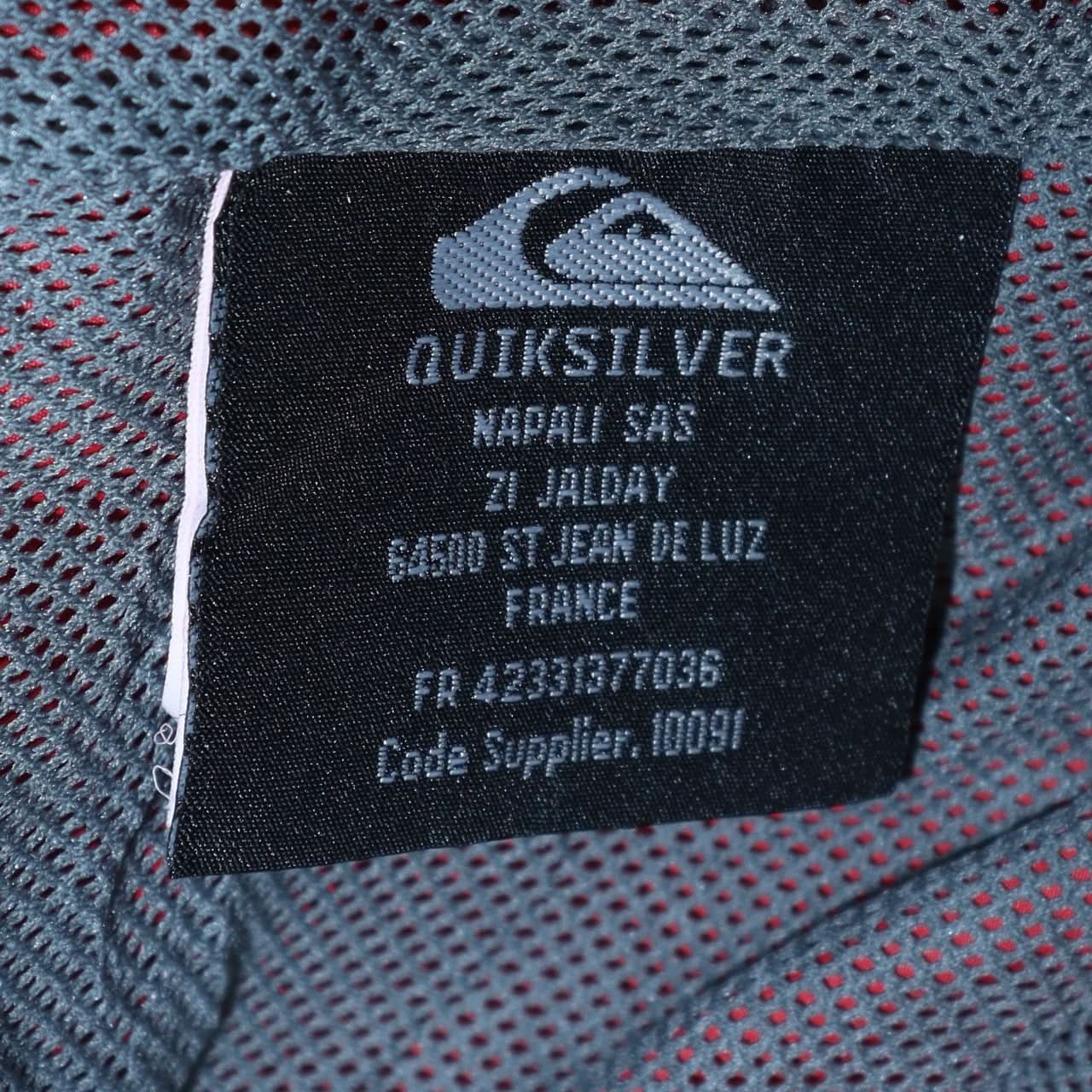 Quiksilver Womens Red Windbreaker Jacket Size 16 Hooded Full Zip