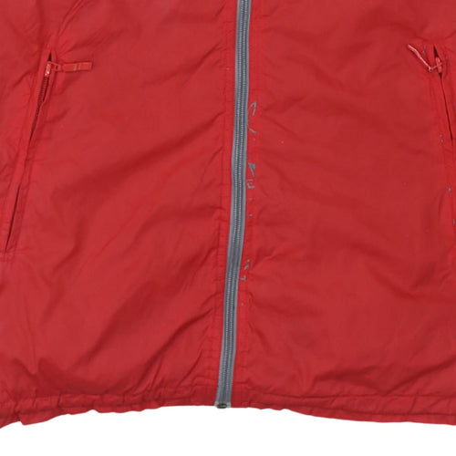 Quiksilver Womens Red Windbreaker Jacket Size 16 Hooded Full Zip