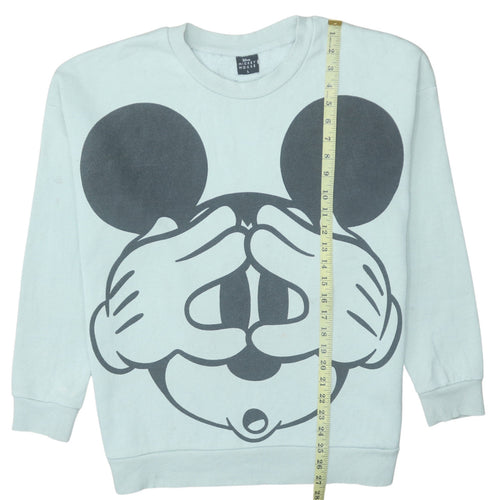 Disney Mickey Mouse Women's Light Blue Pullover Sweatshirt L 16-18