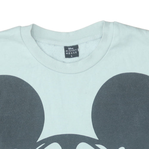 Disney Mickey Mouse Women's Light Blue Pullover Sweatshirt L 16-18