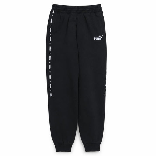 Front view of Puma boys’ black jogger sweatpants 15-16 years regular fit activewear