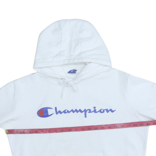 Champion Men's White Pullover Hoodie Medium Logo Graphic Sportswear