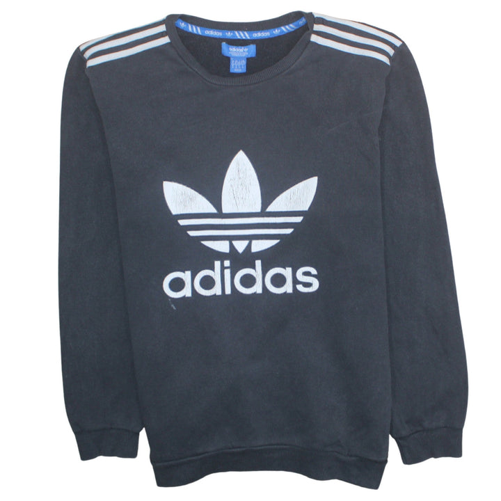 Adidas Mens Black XL Crew Neck Pullover Sweatshirt Logo Sportswear