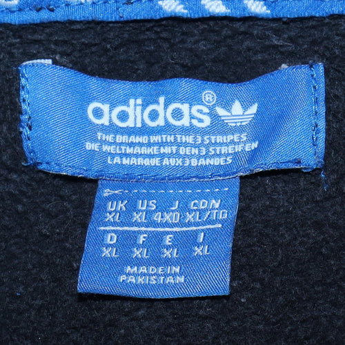 Adidas Mens Black XL Crew Neck Pullover Sweatshirt Logo Sportswear