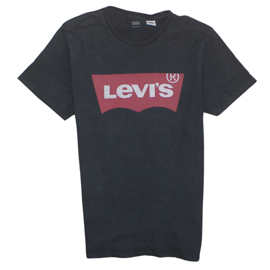 Levi's Men's Black Logo Graphic T-Shirt Size L Cotton Crew Neck