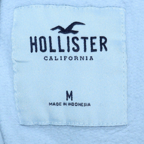 Hollister Women’s White Hoodie Medium Pullover Cotton Blend Logo Print