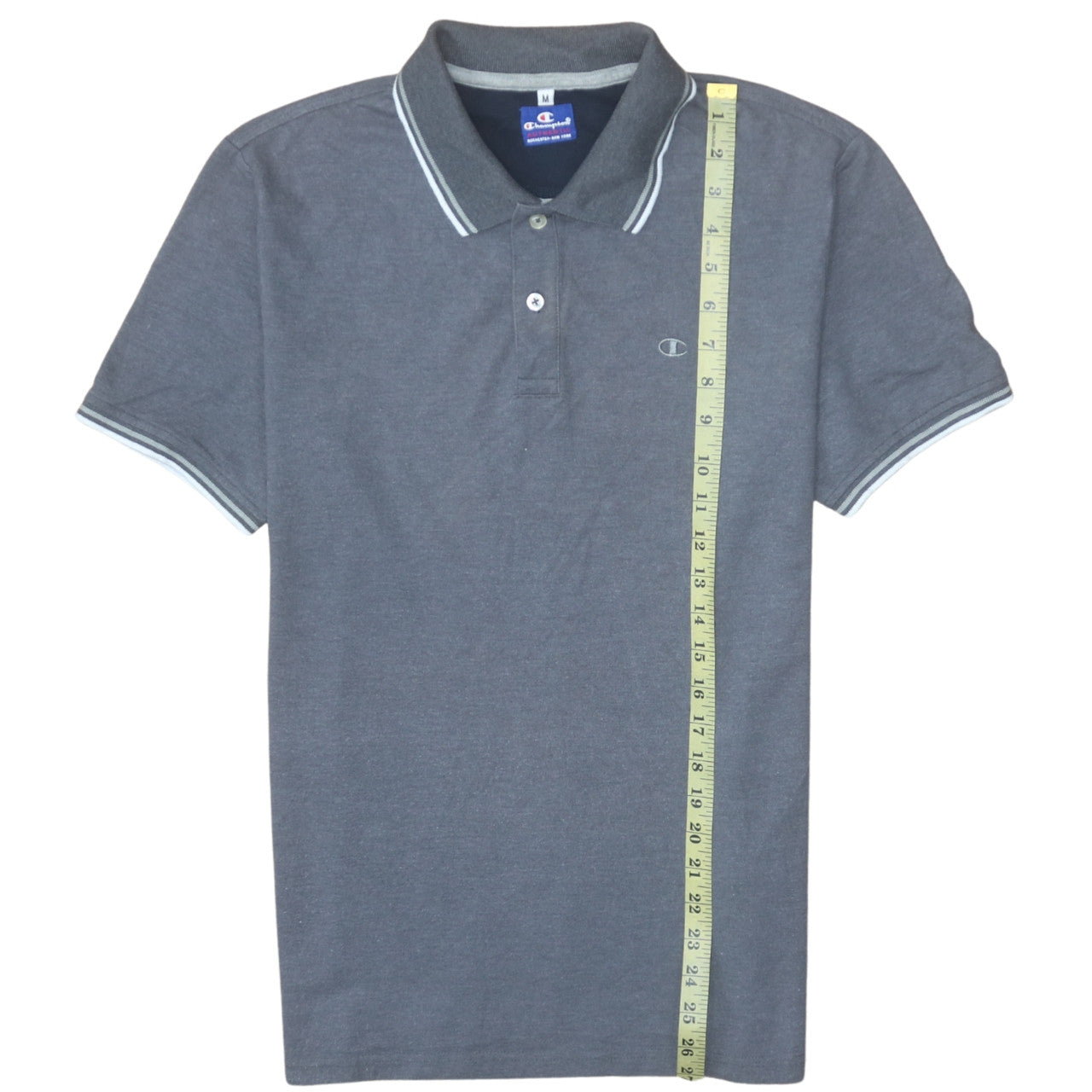 Champion Men's Grey Short Sleeve Polo Shirt M Classic Fit