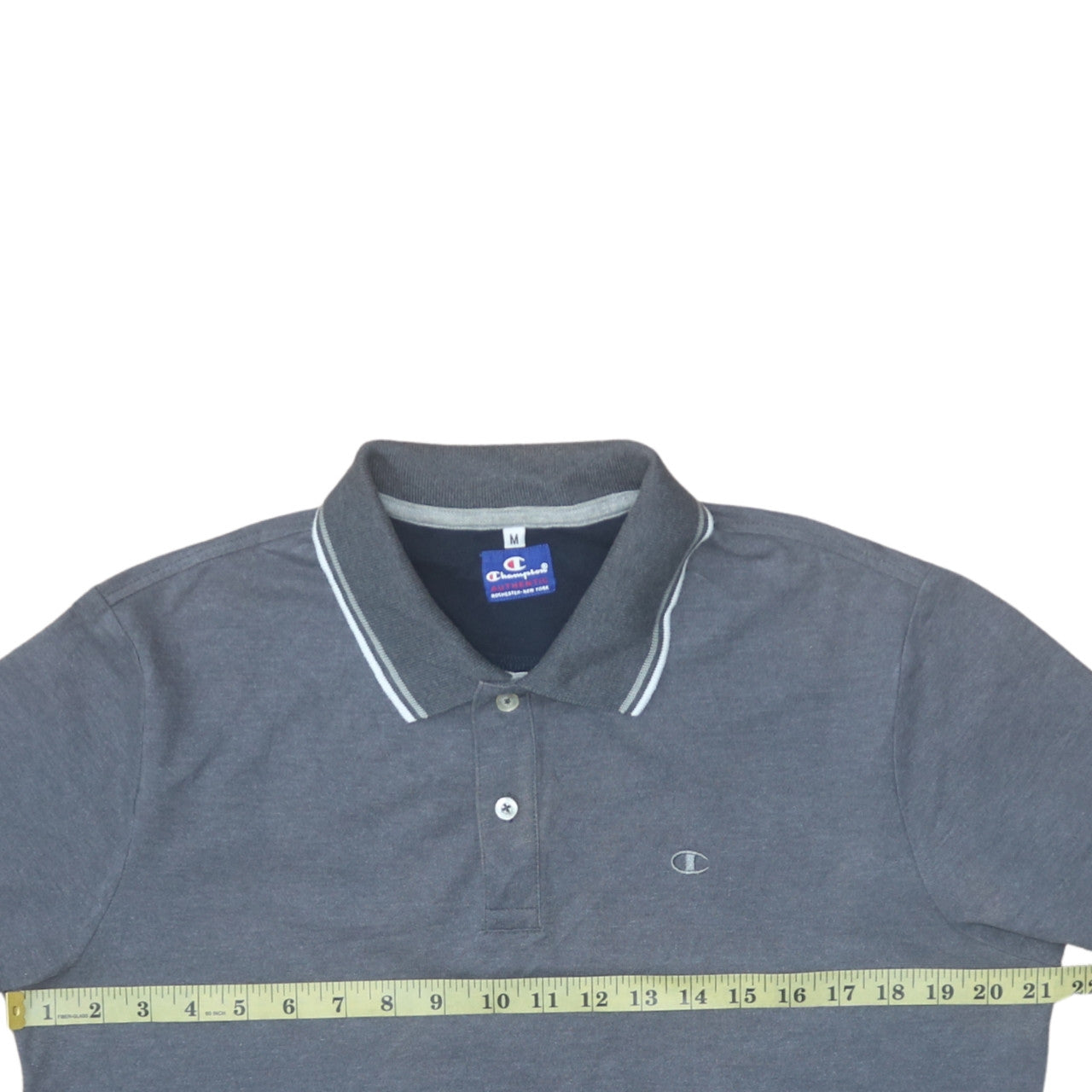 Champion Men's Grey Short Sleeve Polo Shirt M Classic Fit