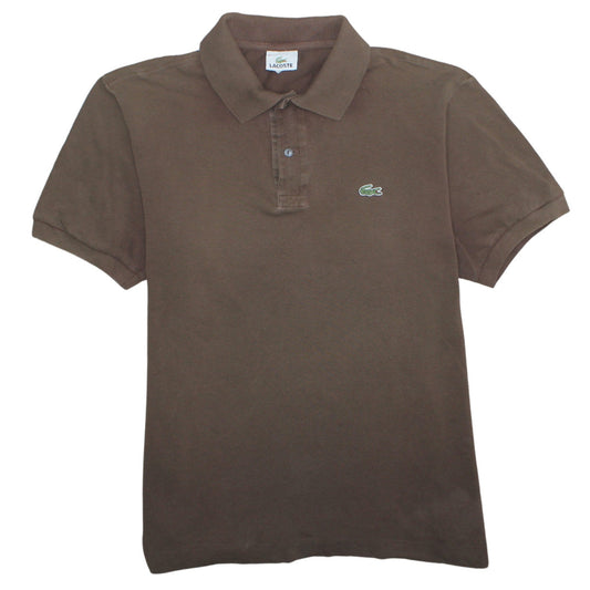 Lacoste Men’s Brown Polo Shirt Size L Classic Cotton Logo Short Sleeve
