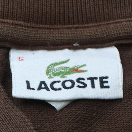 Lacoste Men’s Brown Polo Shirt Size L Classic Cotton Logo Short Sleeve
