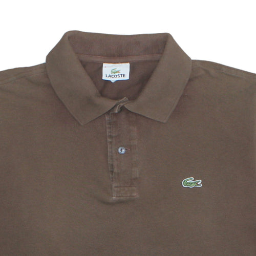 Lacoste Men’s Brown Polo Shirt Size L Classic Cotton Logo Short Sleeve