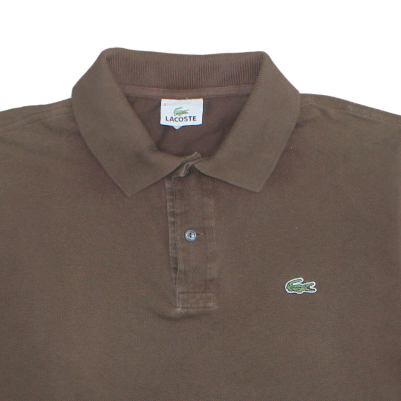 Lacoste Men’s Brown Polo Shirt Size L Classic Cotton Logo Short Sleeve