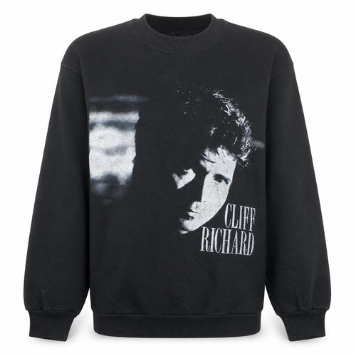 Vintage USA Cliff Richard Black Sweatshirt Women M 30th Anniversary Tour '88