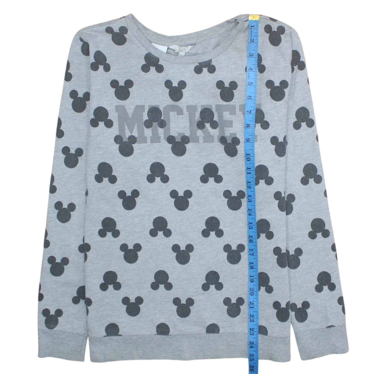 Disney Women Grey Mickey Mouse Print Pullover Sweatshirt XL
