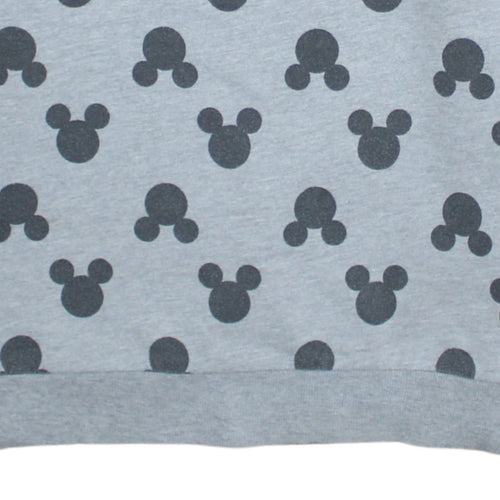 Disney Women Grey Mickey Mouse Print Pullover Sweatshirt XL
