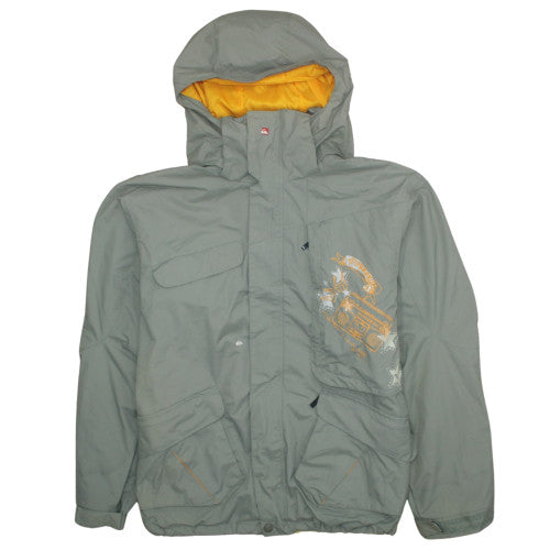 Quiksilver Men's Grey Medium Hooded Waterproof X-Series Jacket