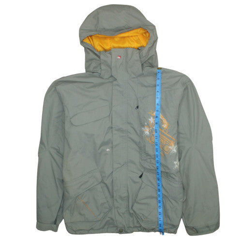 Quiksilver Men's Grey Medium Hooded Waterproof X-Series Jacket