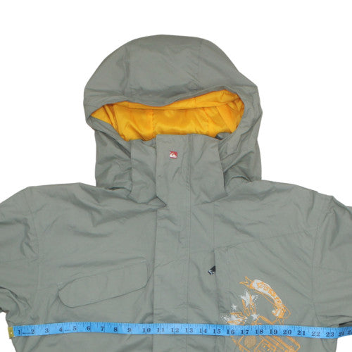 Quiksilver Men's Grey Medium Hooded Waterproof X-Series Jacket