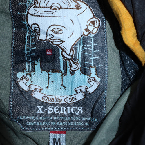 Quiksilver Men's Grey Medium Hooded Waterproof X-Series Jacket