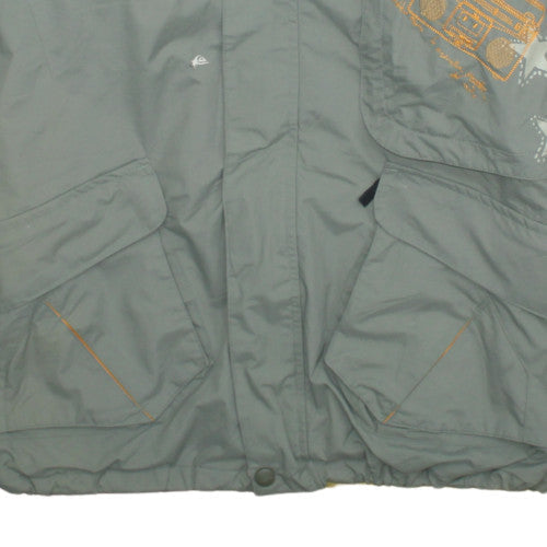 Quiksilver Men's Grey Medium Hooded Waterproof X-Series Jacket