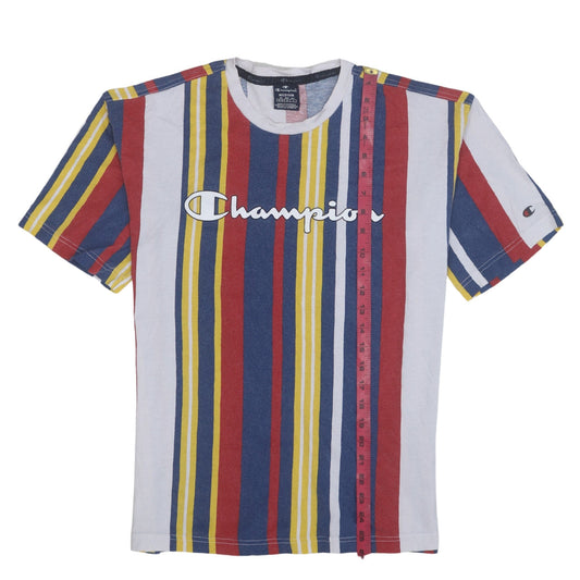 Champion Mens Multicoloured Striped Crew Neck Cotton T-Shirt M