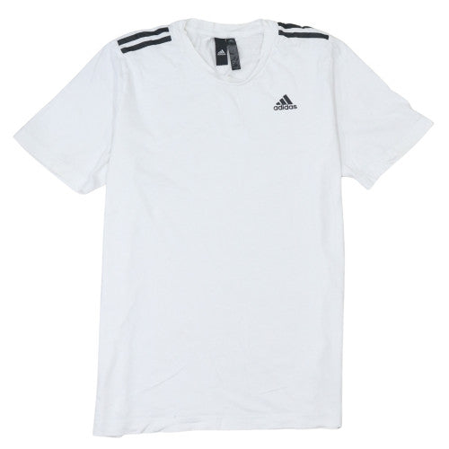 Adidas Men's White Crew Neck Short Sleeve Sports T-Shirt Size M