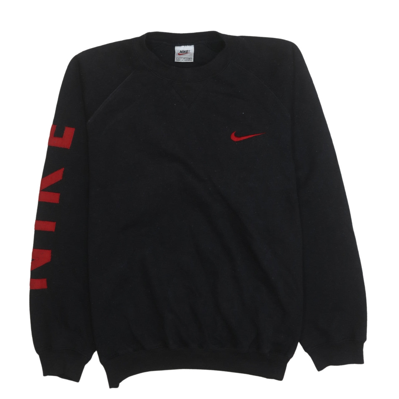 Nike Men's Black Red Logo Pullover Sweatshirt Medium Sportswear
