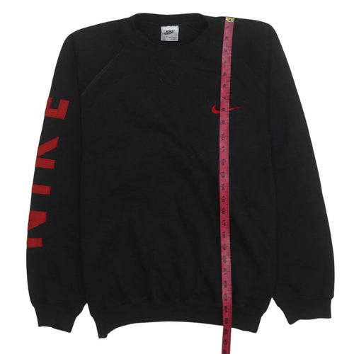 Nike Men's Black Red Logo Pullover Sweatshirt Medium Sportswear