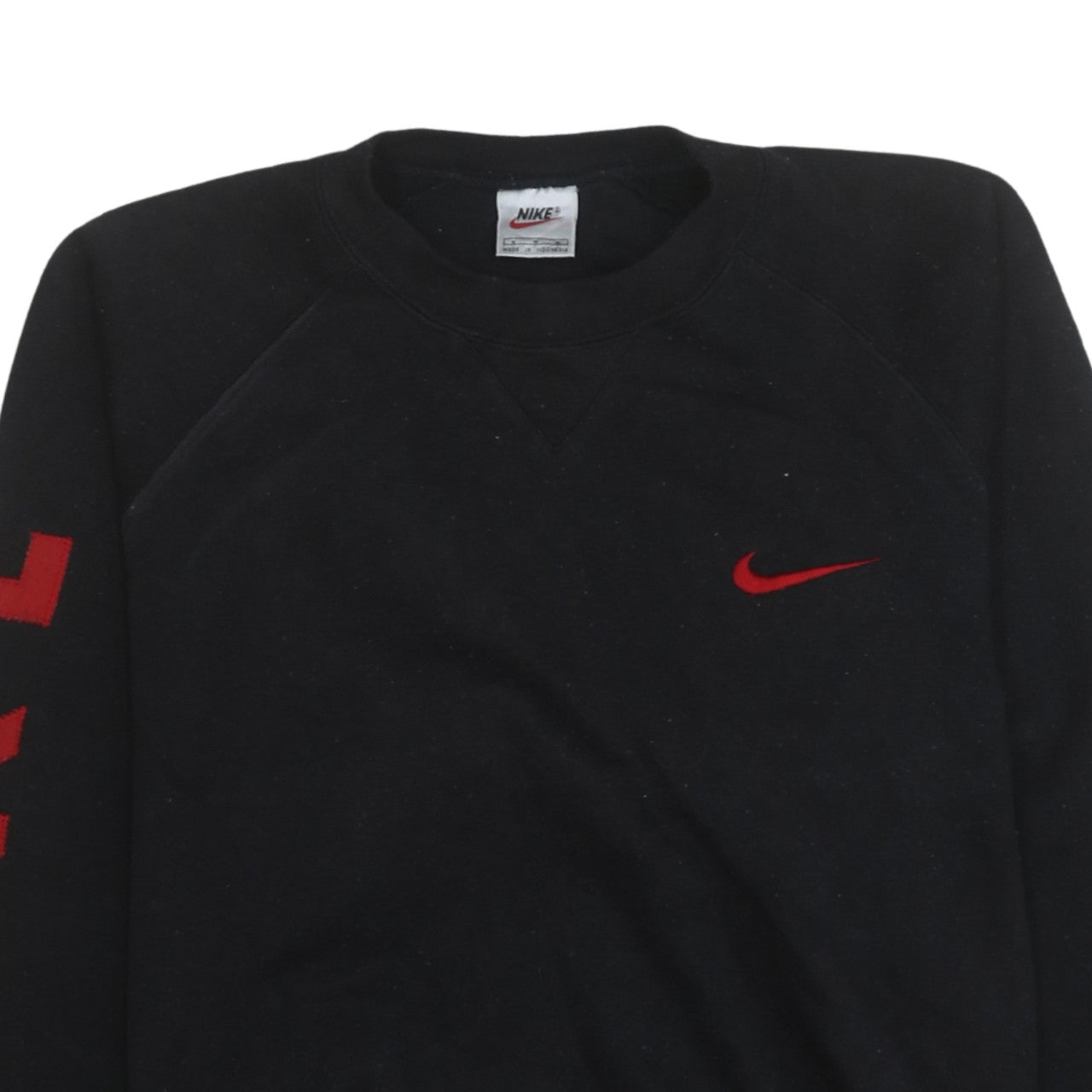 Nike Men's Black Red Logo Pullover Sweatshirt Medium Sportswear